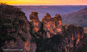 the Three Sisters rock formation in the Blue Mountains
