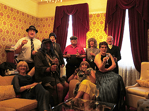 A small party group for a Dickens Christmas Murder Mystery