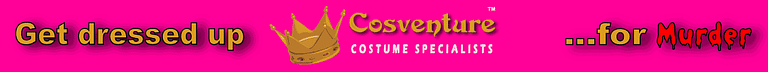 banner for Cosventure, not your average costume shop