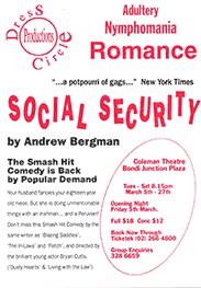 poster of Bryan's production of Social Security
