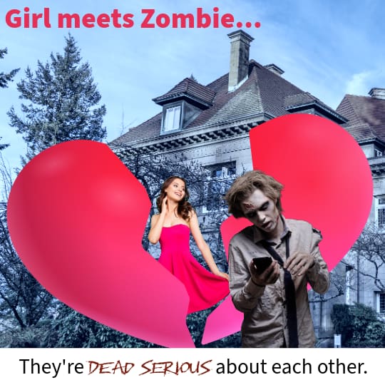 Love Bites hero graphic of a young woman and male zombie